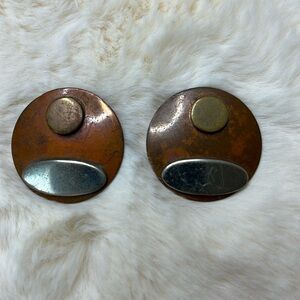 “Copper, Silver, Gold” Geometric Earrings